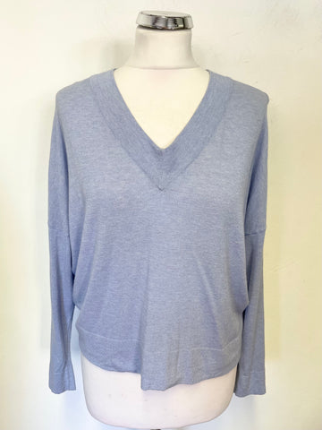 WHISPER BY BRODIE LIGHT BLUE LONG SLEEVED JUMPER SIZE M