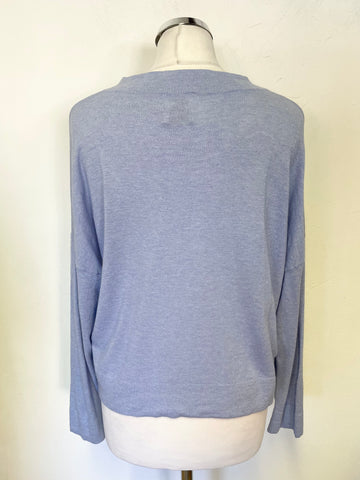 WHISPER BY BRODIE LIGHT BLUE LONG SLEEVED JUMPER SIZE M