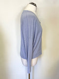 WHISPER BY BRODIE LIGHT BLUE LONG SLEEVED JUMPER SIZE M