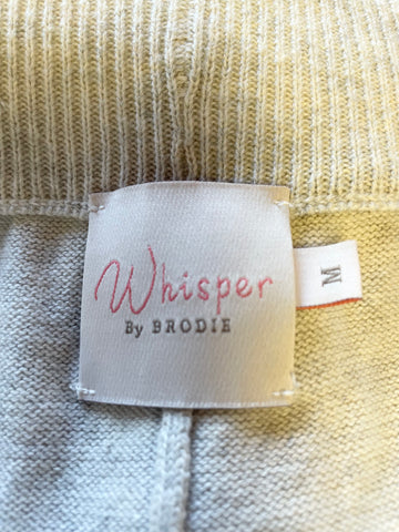 WHISPER BY BRODIE GREY KNIT WITH MULTI COLOUR SIDE STRIPE SHORTS SIZE M