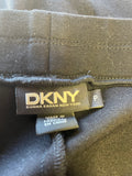 DKNY BLACK JERSEY & LEATHER PANELLED LEGGING  SIZE S/P