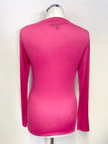 TED BAKER PINK SLASH NECK LONG SLEEVED TOP SIZE 1 UK 8/10