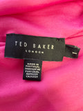 TED BAKER PINK SLASH NECK LONG SLEEVED TOP SIZE 1 UK 8/10