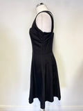 REISS BLACK CROSS OVER REAR STRAPS FIT & FLARE OCCASION DRESS SIZE 12