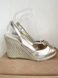 CARVELA GOLD ESPADRILLE WEDGE HEEL PEEPTOE SANDALS SIZE 5/38