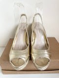 CARVELA GOLD ESPADRILLE WEDGE HEEL PEEPTOE SANDALS SIZE 5/38