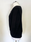 MARKS & SPENCER AUTOGRAPH 100% CASHMERE BLACK  3/4 SLEEVED CARDIGAN  SIZE 16