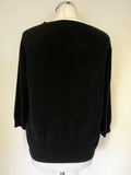 MARKS & SPENCER AUTOGRAPH 100% CASHMERE BLACK  3/4 SLEEVED CARDIGAN  SIZE 16