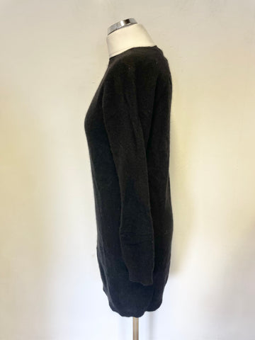 WHISTLES 100% CASHMERE BLACK LONG SLEEVE JUMPER DRESS SIZE S