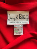 JOSEPH RIBKOFF RED JERSEY COWL NECKLINE TOP WITH SEQUIN STRAP TO OPEN REAR SIZE 12