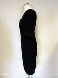 HOBBS BLACK SWEETHEART NECKLINE SHORT SLEEVED PENCIL DRESS SIZE 10