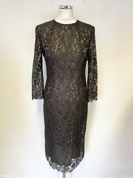 JOSEPH BROWN CORINE LACE 3/4 SLEEVED PENCIL DRESS SIZE 40 UK 12