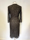 JOSEPH BROWN CORINE LACE 3/4 SLEEVED PENCIL DRESS SIZE 40 UK 12