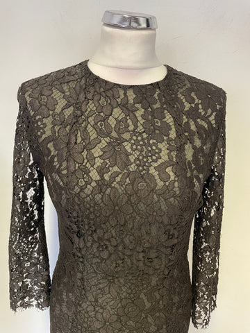 JOSEPH BROWN CORINE LACE 3/4 SLEEVED PENCIL DRESS SIZE 40 UK 12