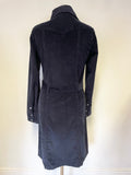 GANT NAVY BLUE CORDUROY COLLARED LONG SLEEVED BELTED SHIRT DRESS SIZE 12