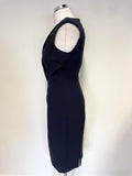 LK BENNETT NERINEY DARK NAVY SLEEVELESS PENCIL DRESS  SIZE 10