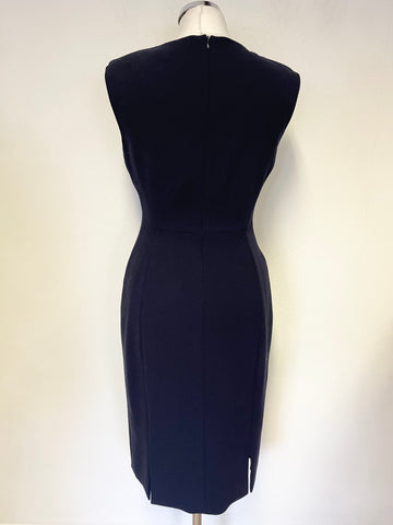 LK BENNETT NERINEY DARK NAVY SLEEVELESS PENCIL DRESS  SIZE 10