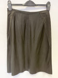 ZARA BROWN FAUX SUEDE & FAUX LEATHER PANELLED A-LINE SKIRT  SIZE S