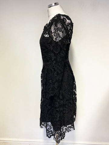 BRAND NEW MONSOON FUSION BLACK LACE LONG SLEEVED FIT & FLARE DRESS SIZE 10