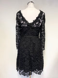 BRAND NEW MONSOON FUSION BLACK LACE LONG SLEEVED FIT & FLARE DRESS SIZE 10