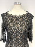 BIRGER ET MIKKELSEN WOMAN BLACK LACE SHORT SLEEVED PENCIL DRESS SIZE 10