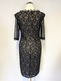 BIRGER ET MIKKELSEN WOMAN BLACK LACE SHORT SLEEVED PENCIL DRESS SIZE 10