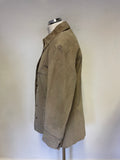 WS LEATHER BEIGE SUEDE COLLARED LONG SLEEVED JACKET SIZE 10