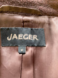 JAEGER BROWN SINGLE BREASTED WOOL & CASHMERE PEA COAT SIZE 10