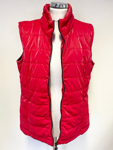 DOLCEZZA RED QUILTED SLEEVELESS BODY WARMER SIZE XL