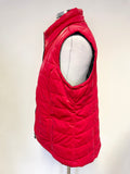 DOLCEZZA RED QUILTED SLEEVELESS BODY WARMER SIZE XL