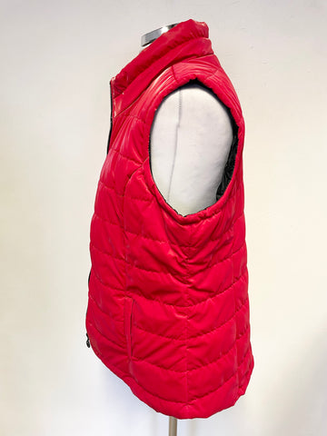 DOLCEZZA RED QUILTED SLEEVELESS BODY WARMER SIZE XL