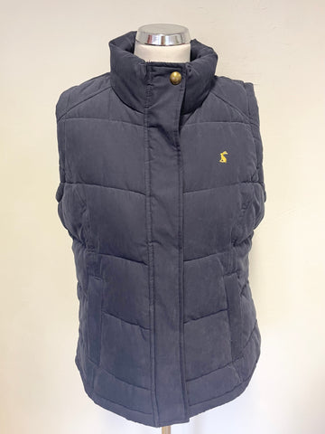 JOULES NAVY PADDED HIGH NECK ZIP FRONT BODYWARMER SIZE 14