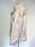 MARKS & SPENCER PALE PINK FAUX FUR COLLARED LONG SLEEVED JACKET SIZE 16