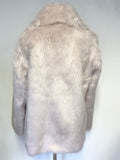 MARKS & SPENCER PALE PINK FAUX FUR COLLARED LONG SLEEVED JACKET SIZE 16