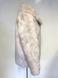 MARKS & SPENCER PALE PINK FAUX FUR COLLARED LONG SLEEVED JACKET SIZE 16