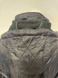 BARBOUR GRACE POLARQUILT BLACK DETACHABLE HOOD BELTED JACKET SIZE 14