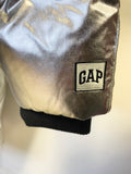 GAP SILVER DOWN & FEATHER FILLED PADDED HOODED COAT SIZE S