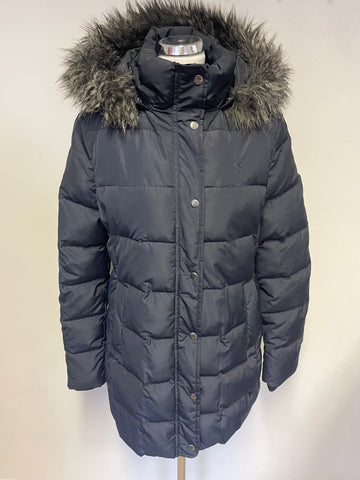 JACK WILLS BLACK DETACHABLE HOOD PUFFER JACKET SIZE 14