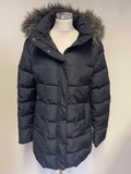 JACK WILLS BLACK DETACHABLE HOOD PUFFER JACKET SIZE 14