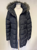 JACK WILLS BLACK DETACHABLE HOOD PUFFER JACKET SIZE 14