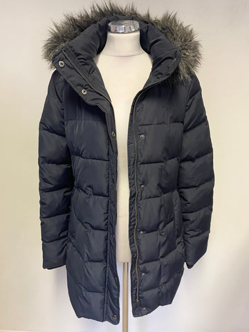 JACK WILLS BLACK DETACHABLE HOOD PUFFER JACKET SIZE 14