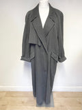 WALLIS GREY LONG SLEEVED BELTED TRENCH COAT SIZE 12 BUT FIT LARGER