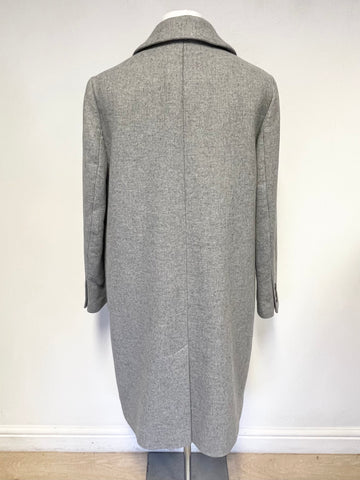 BRAND NEW MARKS & SPENCER AUTOGRAPH GREY ITALIAN WOOL MIX LONG SLEEVE PEA COAT SIZE 16