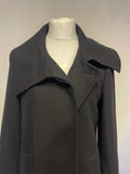 JAEGER BLACK WIDE COLLARED LONG SLEEVED SHORT COAT SIZE 14