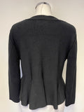 DAMSEL IN A DRESS BLACK HOOK & EYE FASTEN 3/4 SLEEVED CARDIGAN SIZE 10