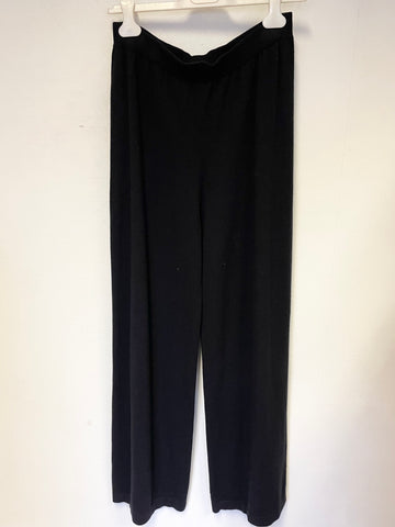 SHIRIN GUILD 100% SUPERFINE WOOL WIDE LEG KNIT TROUSERS SIZE S