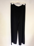 SHIRIN GUILD 100% SUPERFINE WOOL WIDE LEG KNIT TROUSERS SIZE S