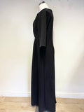 BRAND NEW ASOS BLACK PLEAT BODICE HALF SLEEVE LONG DRESS  SIZE 16