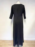 BRAND NEW ASOS BLACK PLEAT BODICE HALF SLEEVE LONG DRESS  SIZE 16