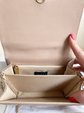 HOBBS CAMEL PATENT LEATHER CHAIN SHOULDER/CLUTCH BAG